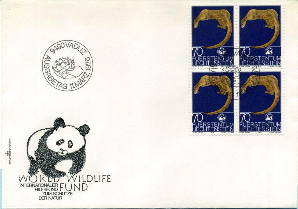 Лихтенштейн (0429) КПД Защита животных WWF 1976 год Фауна