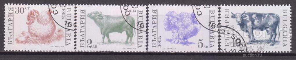 Болгария 1991 домашние животные Mi3881,3883-3885