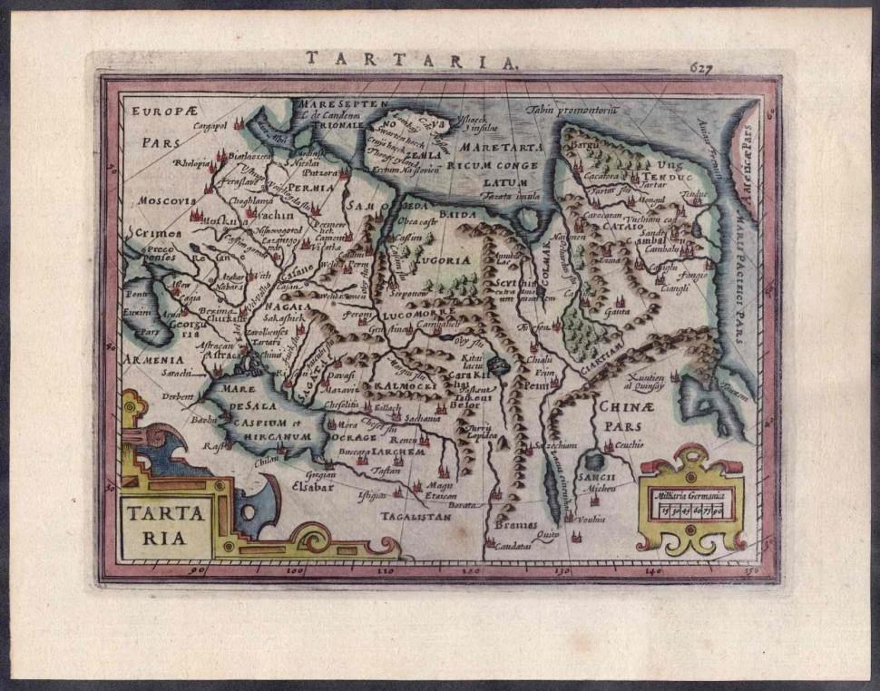 Меркатор. Антикварная карта Тартарии, 1607 год.