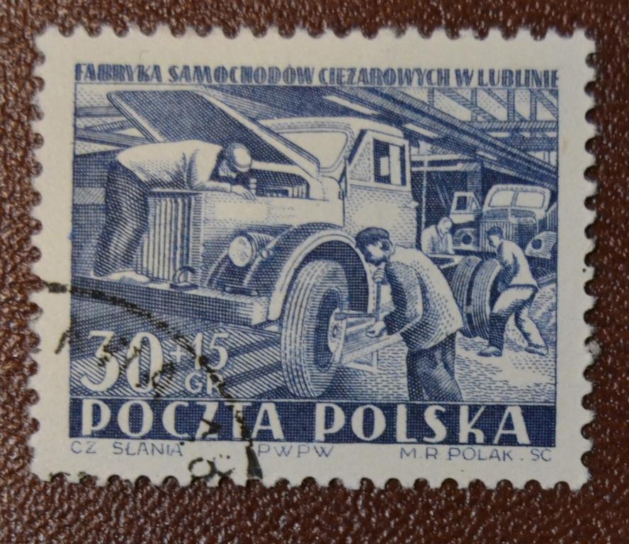 Польша 1953 год Автомобильная промышленность Грузовик "Газ Люблин 51"  Гаш