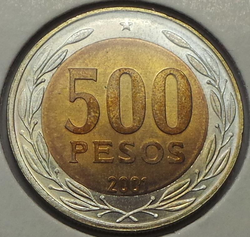 Чили 500 песо 2001 года KM#235