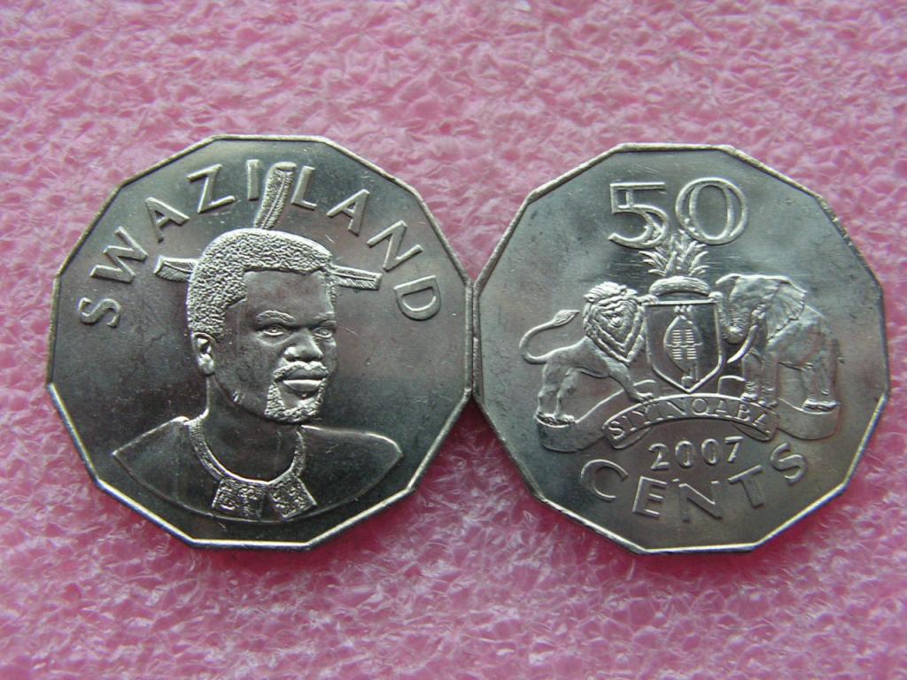 Свазиленд 50 центов 2007 unc
