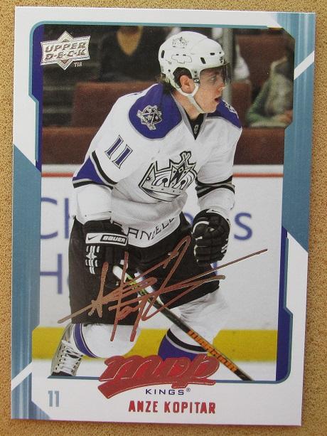 НХЛ Анже Копитар Лос-Анжелес Кингз № 135 автограф