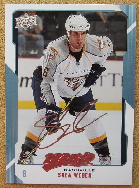 НХЛ Ши Вебер Нэшвилл Предаторз № 165 автограф