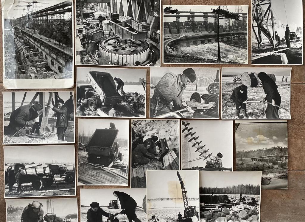 Лот фотографий Строительство ГЭС (Соцреализм). 1959 год