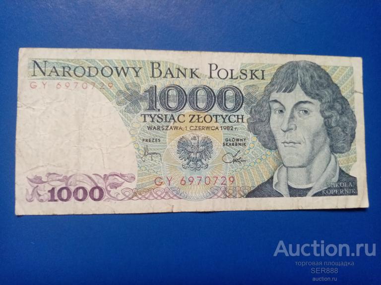 Польша 1000 злотых 1982 года