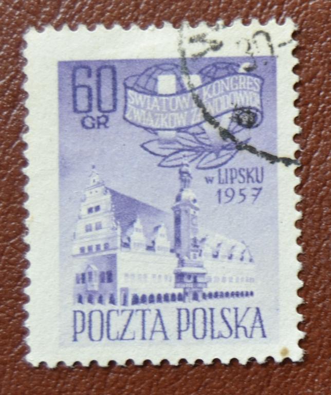 Польша 1957 год 4 Всемирный конгресс профсоюзов. Лейпциг. Архитектура. Гаш