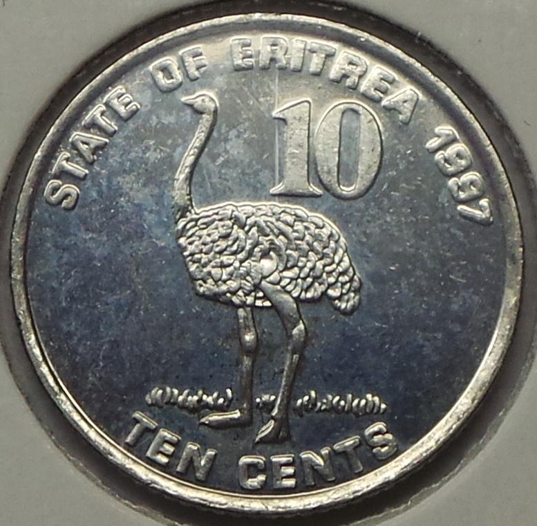 Эритрея 10 центов 1997 года (1) КМ#45