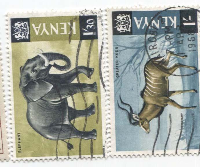 1966 Кения.Дикие животные.Слон и Антилопа.2м.гаш