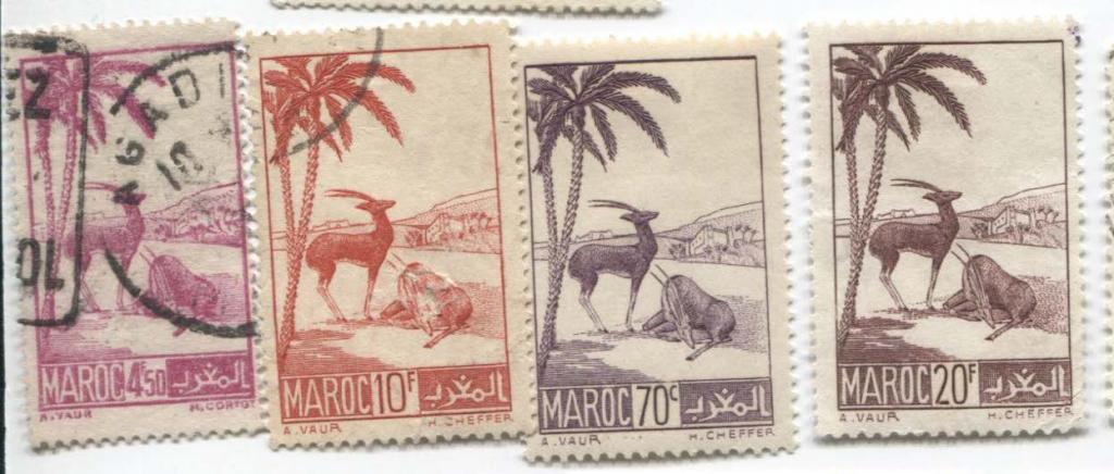 1939-45 Марокко.Газели и пальмы.4м.* и гаш
