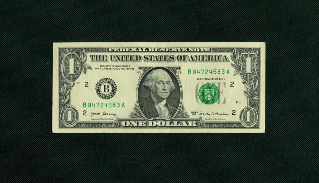 1 доллар. 2017 год. США. В- Банк Нью-Йорк. UNC. # 5475.