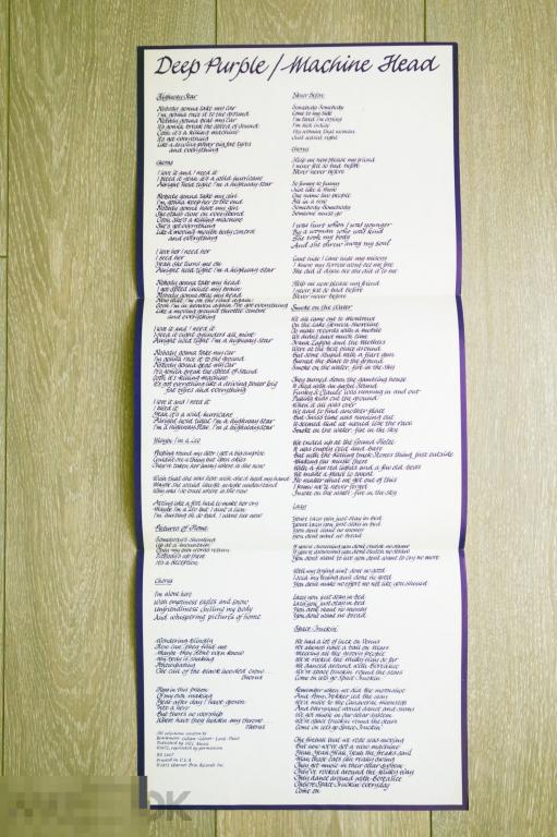 Deep Purple - Machine Head LP 1972 - Только вкладка 