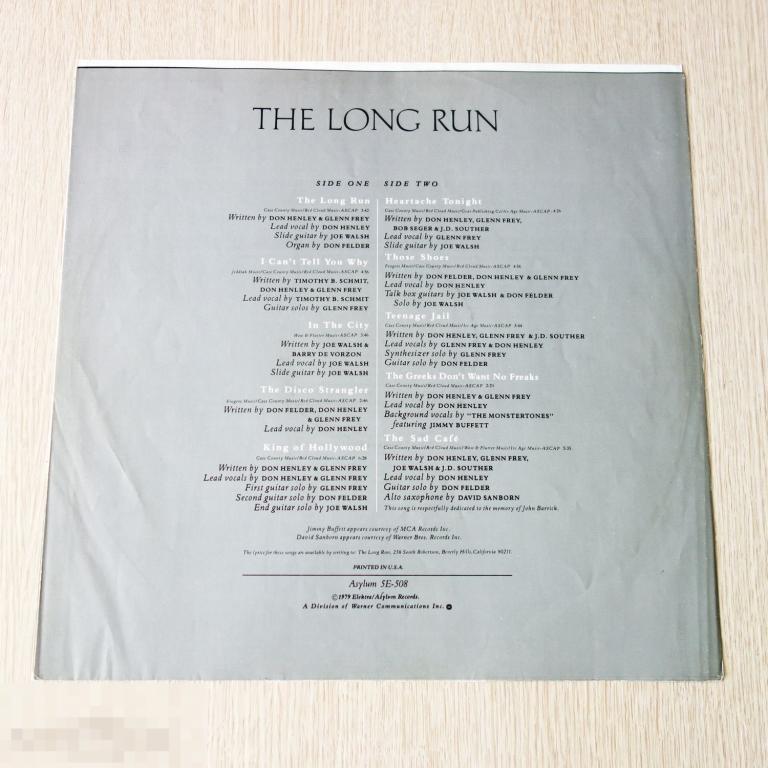 Eagles - The Long Run LP 1979 - Только вкладка 