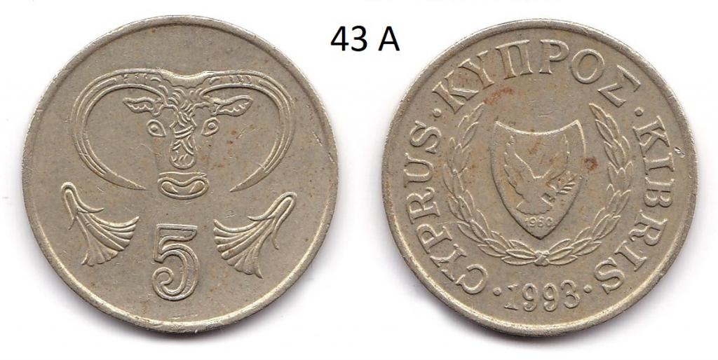 Кипр. 5 центов. 1993 год.