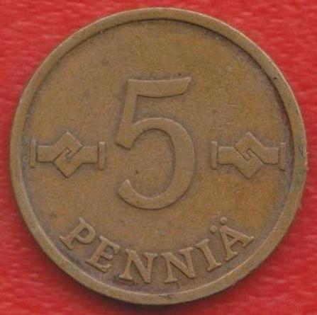 Финляндия 5 пенни 1963 г.
