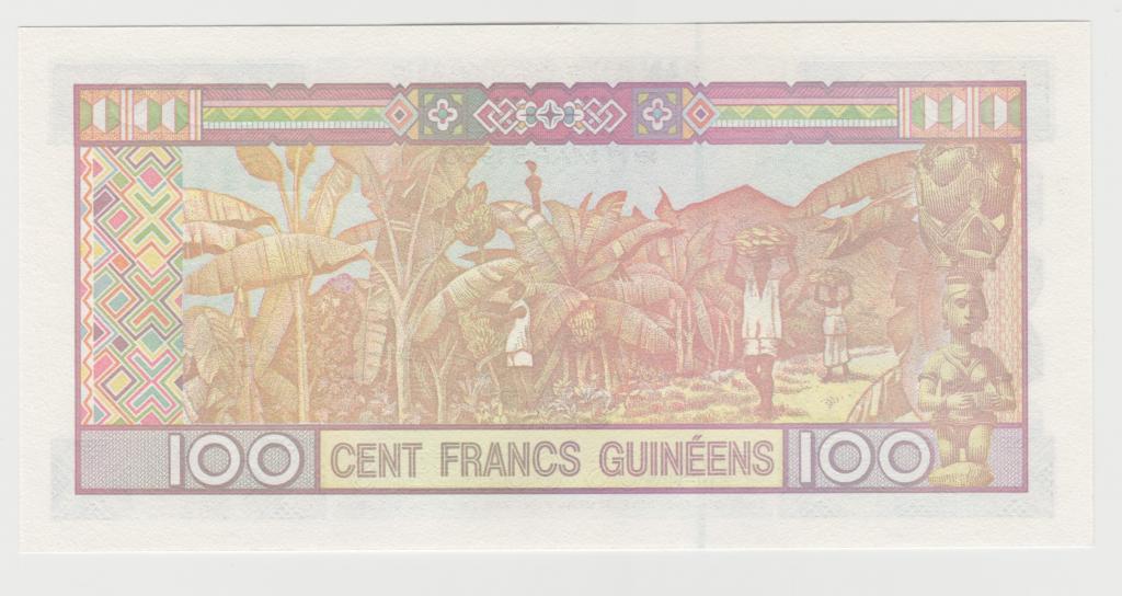 2100 Гвинея 100 франков 1998г UNC