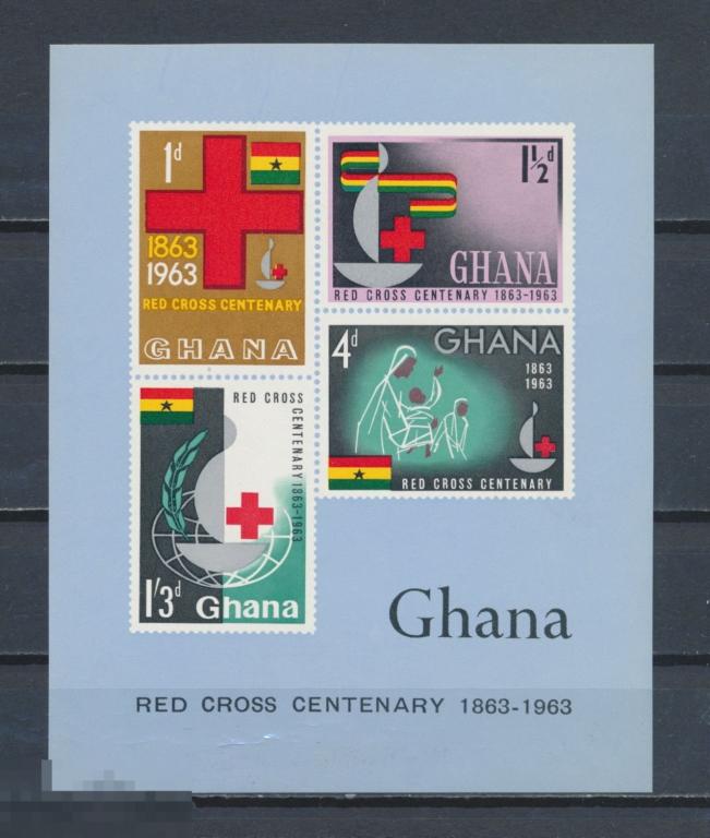 ГАНА 1963. 100-летие красного креста. ** 