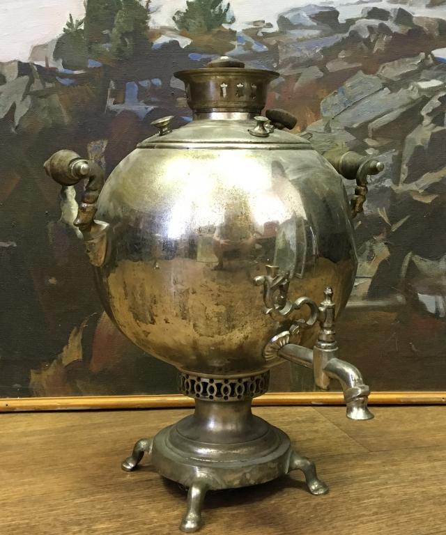 САМОВАР ШАР ВОРОНЦОВА. УГОЛЬНЫЙ СТАРИННЫЙ. ЦЕЛЫЙ.