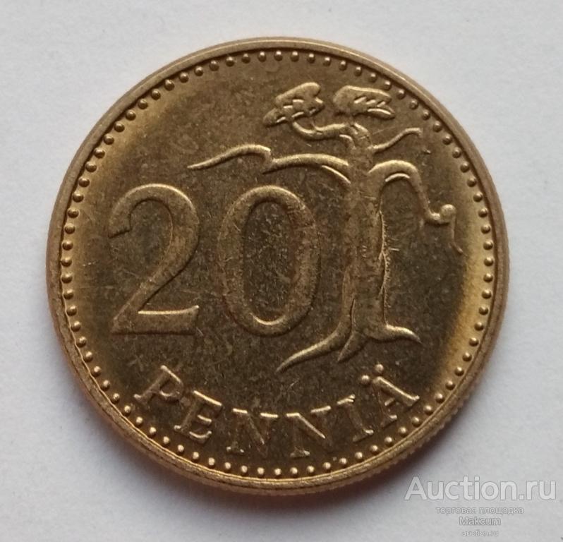Финляндия 20 пенни .1986 г .