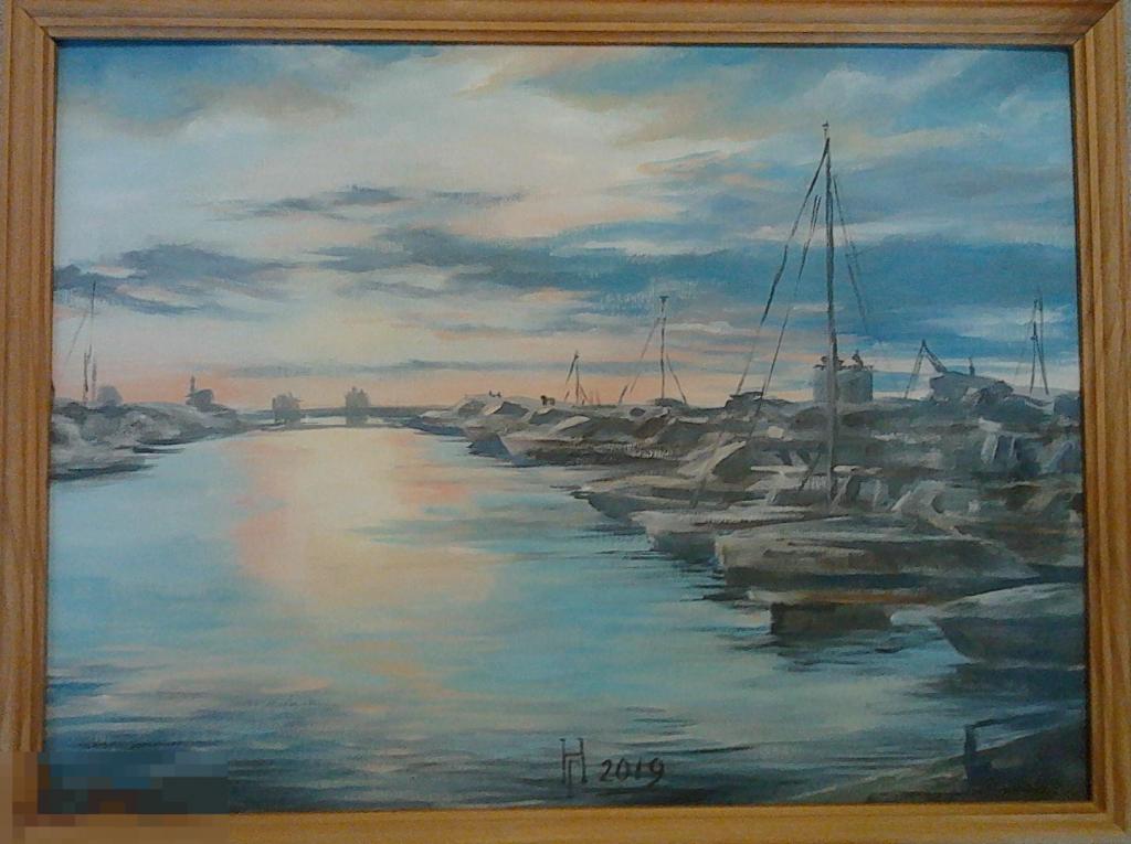 Картина " В порту" худ. Н.Гошко 30х40 масло, холст на картоне 