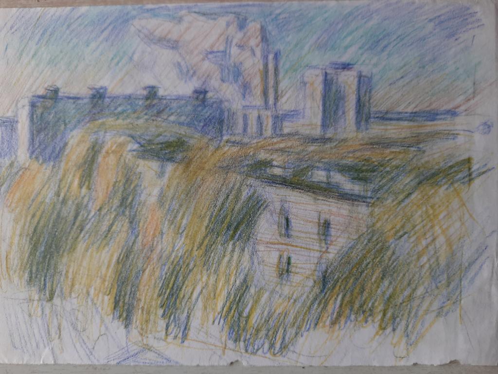 Березовский Д.И. (1920-2005) "Славянский бульвар в 10 часов"