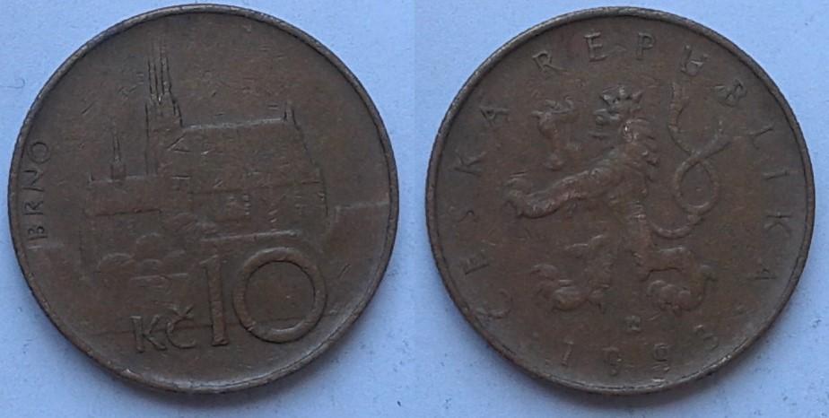 Чехия. Брно - 10 крон, бронза, 1993