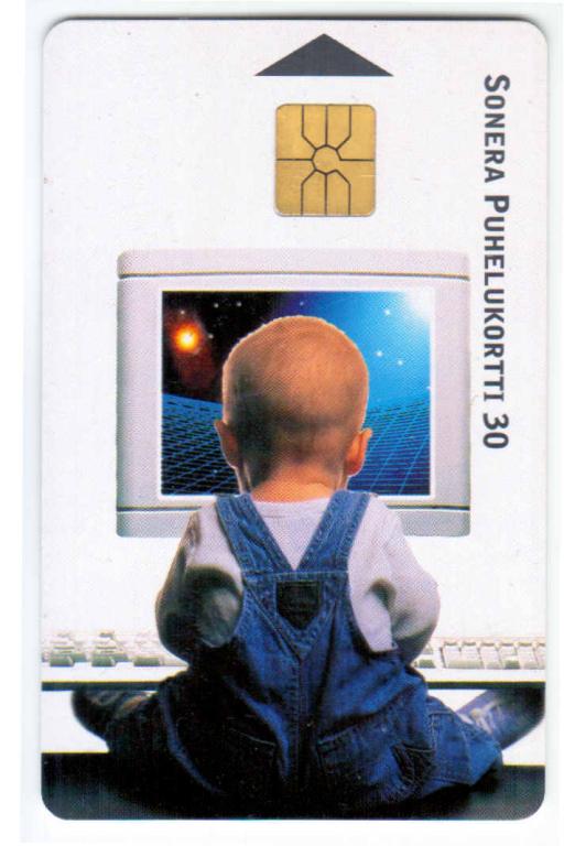 Телефонная карта Финляндия 30 марок 1999 год Ребёнок компьютер