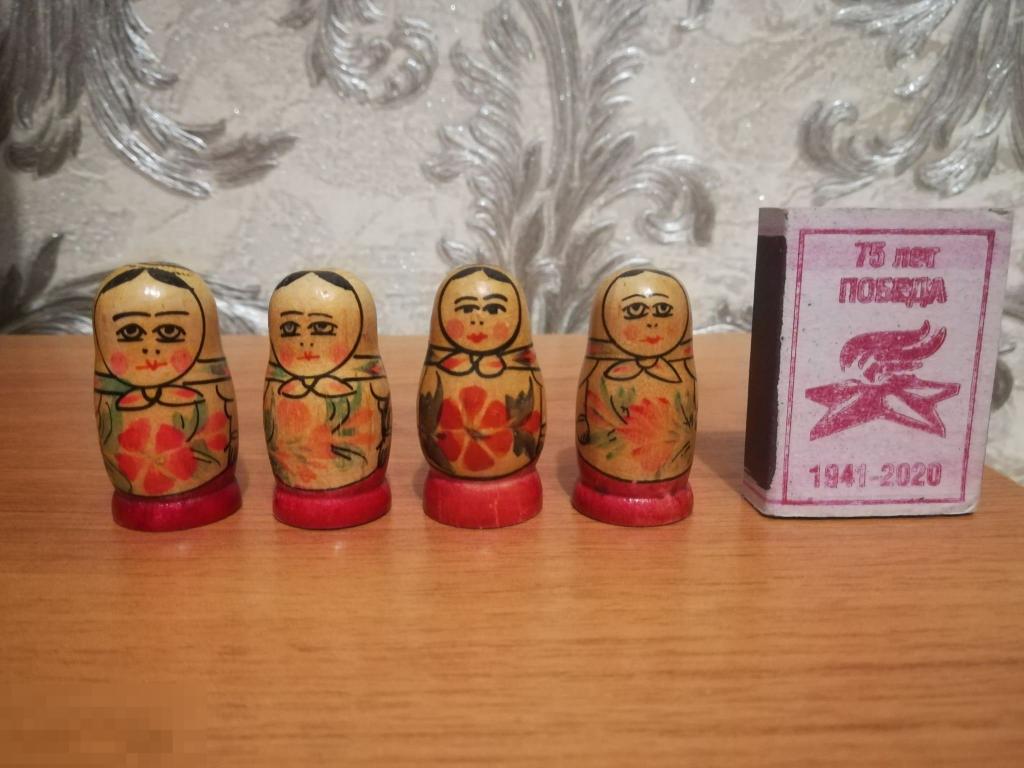 Игрушка СССР народная матрешка,  деревянная маленькая миниатюрная.Винтаж.Оригинал.Без реставрации