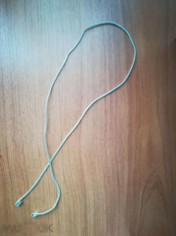 Веревочка на шею,Гайтан шнурок,серебристый дл 64 см 