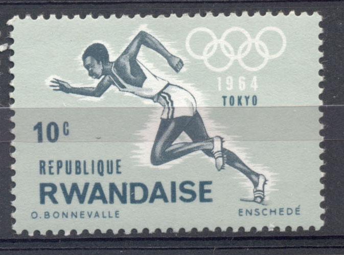 Руанда 1964 г. Олимпийские игры в Токио  бег  негашеная**