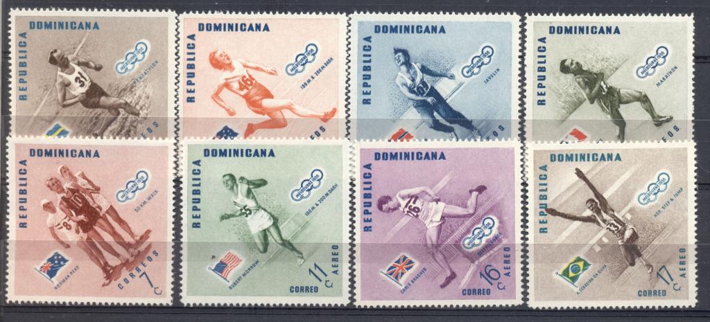 Доминиканская республика 1956 г серия  Чемпионы Мельбурна негашеная* *