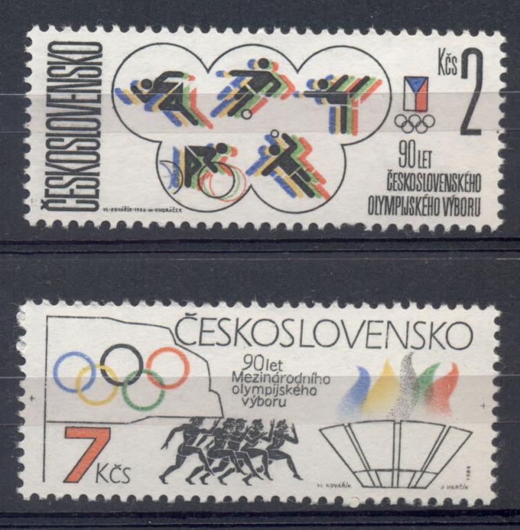Чехословакия 1986 г. 90 лет Олимпийскому движению Чехословакии негашеная* *