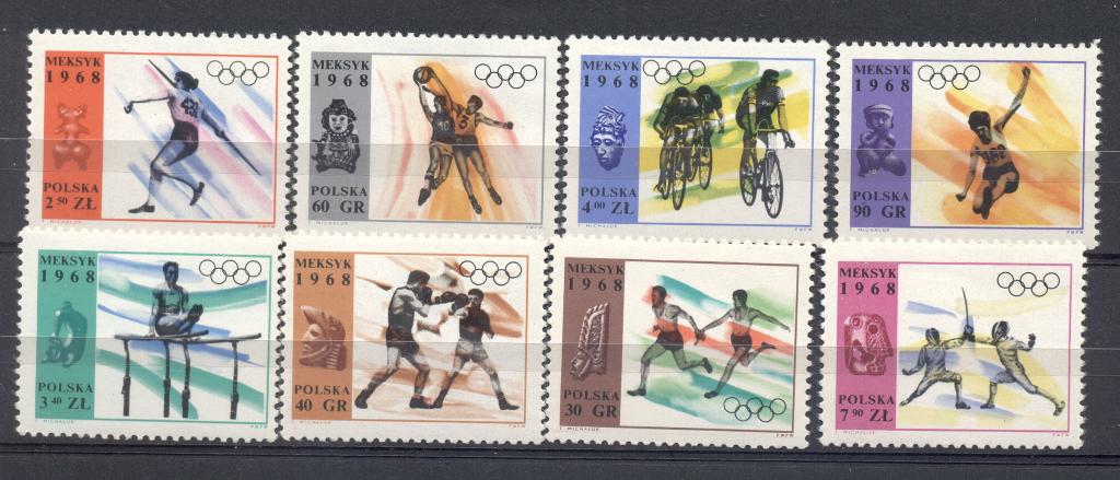 Польша 1968 г. серия Олимпийские игры в  Мехико негашеная* *
