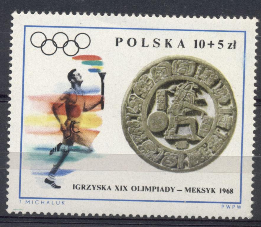Польша 1968 г.  Олимпийские игры в Мехико негашеная**