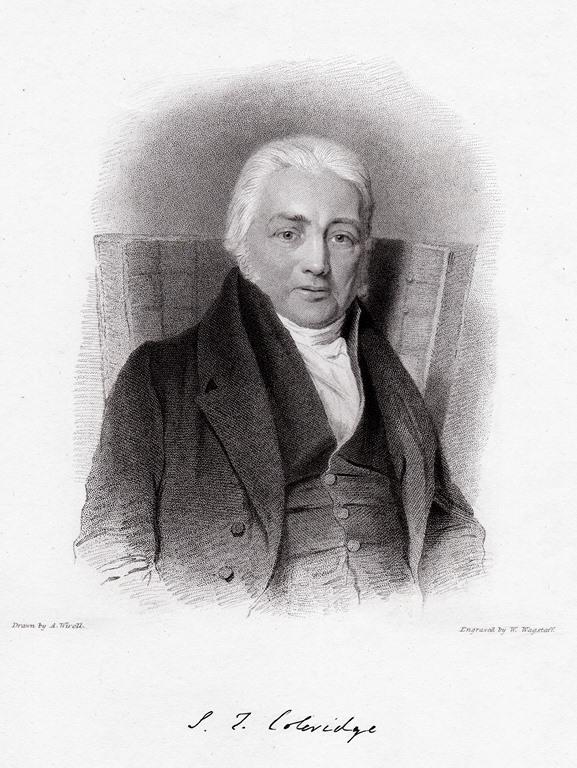 Гравюра Англия Британский поэт Сэмюэл Тейлор Кольридж 1834 г