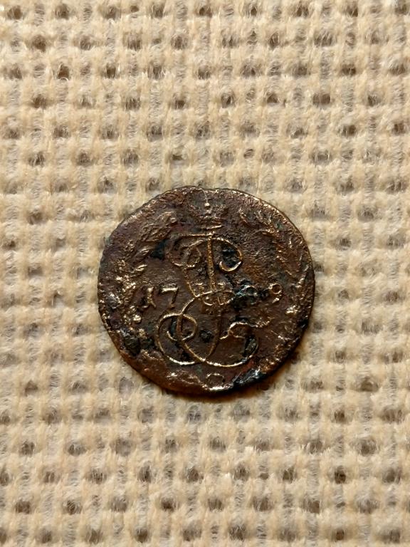 Монета,медь,денга,1789г.,ЕМ