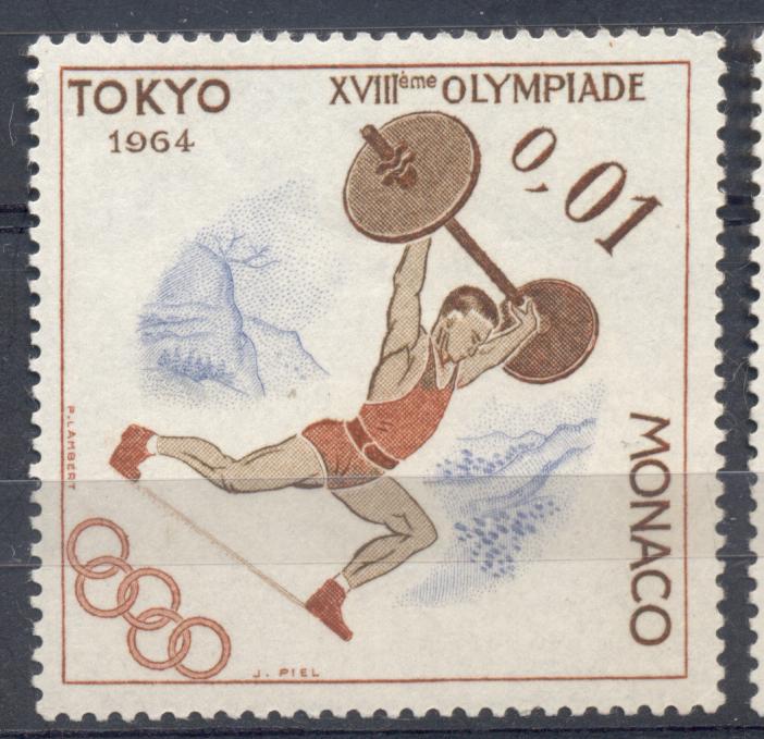 Монако 1964 г. Олимпийские игры в Токио Штанга  негашеная**