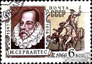 1966 СССР 3445 (Z 3351) Испанский писатель Мигель Сервантес де Сааведра. Гаш.