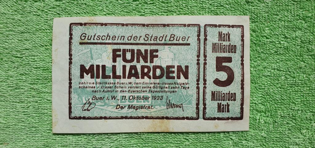 5000000000 марок, 1923 год, город Буер (Гельзенкирхен)