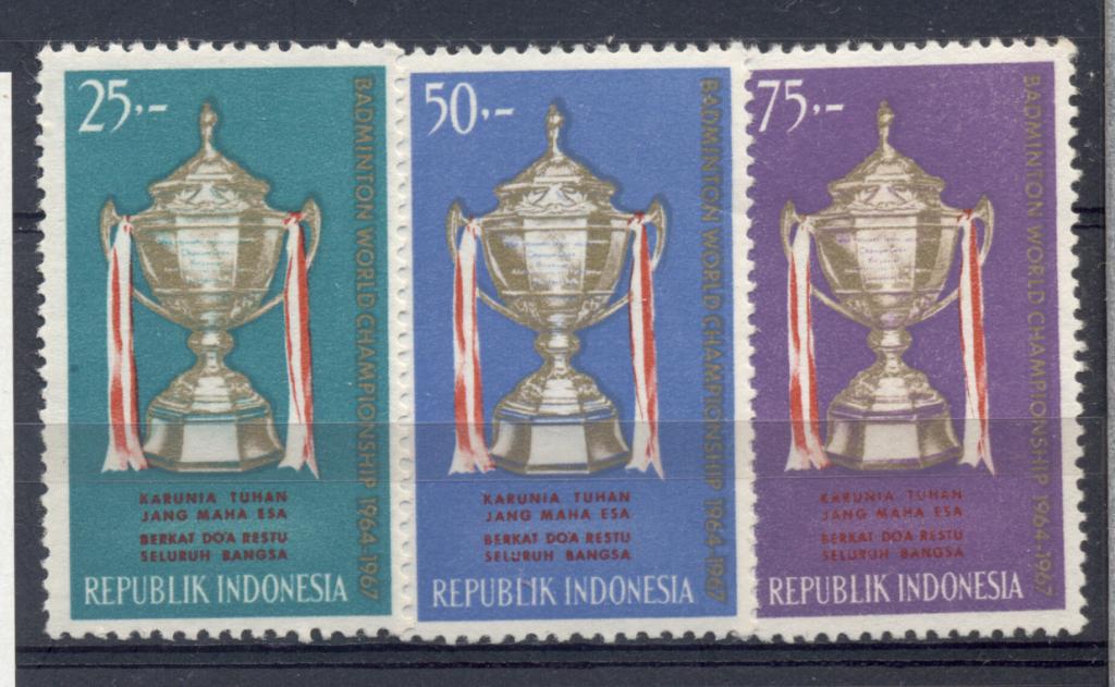 Индонезия 1967 г.  ЧМ по бадминтону  негашеная* *