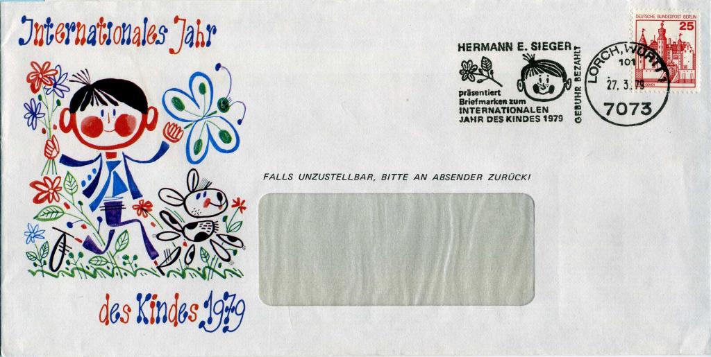 Германия (А0229) Конверт СГ Международный год ребенка 1979 Дети UNICEF