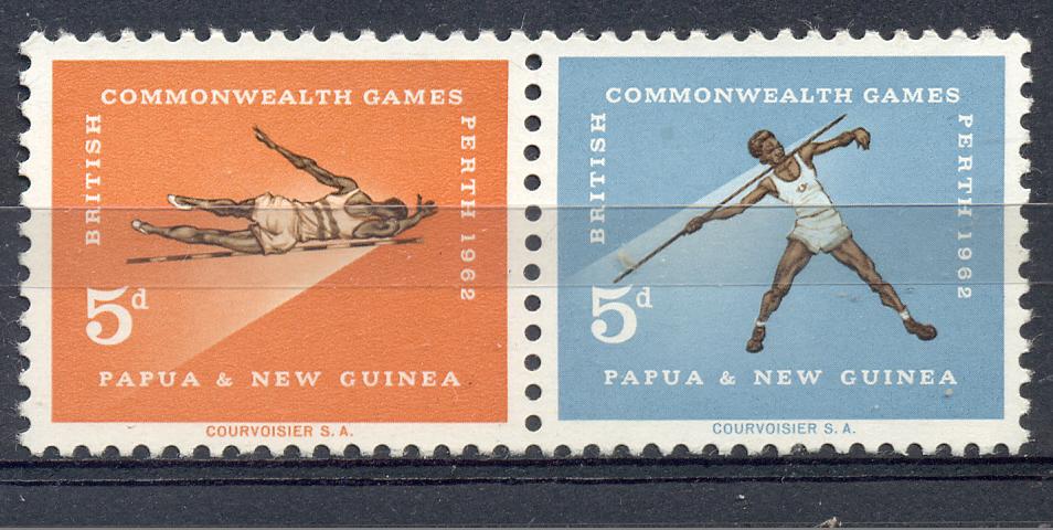 Папуа Новая Гвинея 1962 г.  сцепка Игры Британского Содружества негашеная**