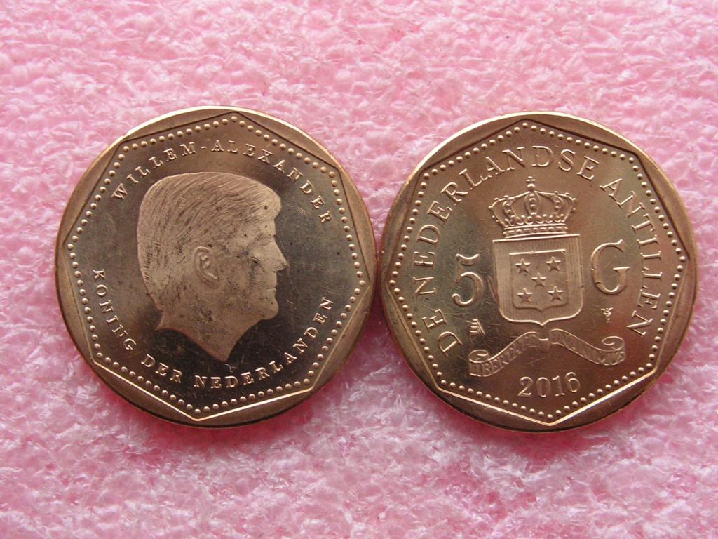 Антильские 5 гульденов 2016 unc