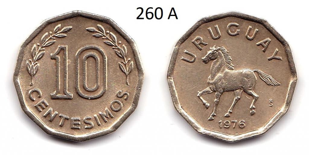 Уругвай. 10 сентимо. 1976 год