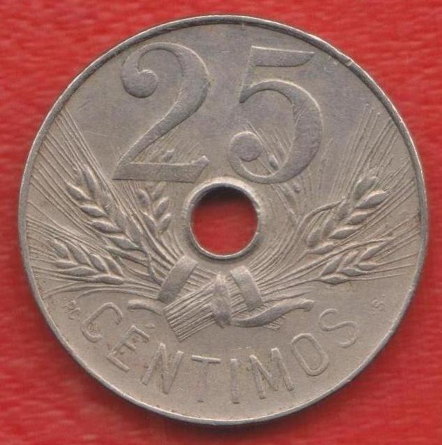 Испания 25 сентимо 1927 г.