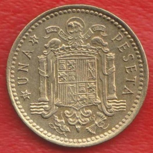 Испания 1 песета образца 1966 г. год чеканки 1973 г. Каудильо Франко