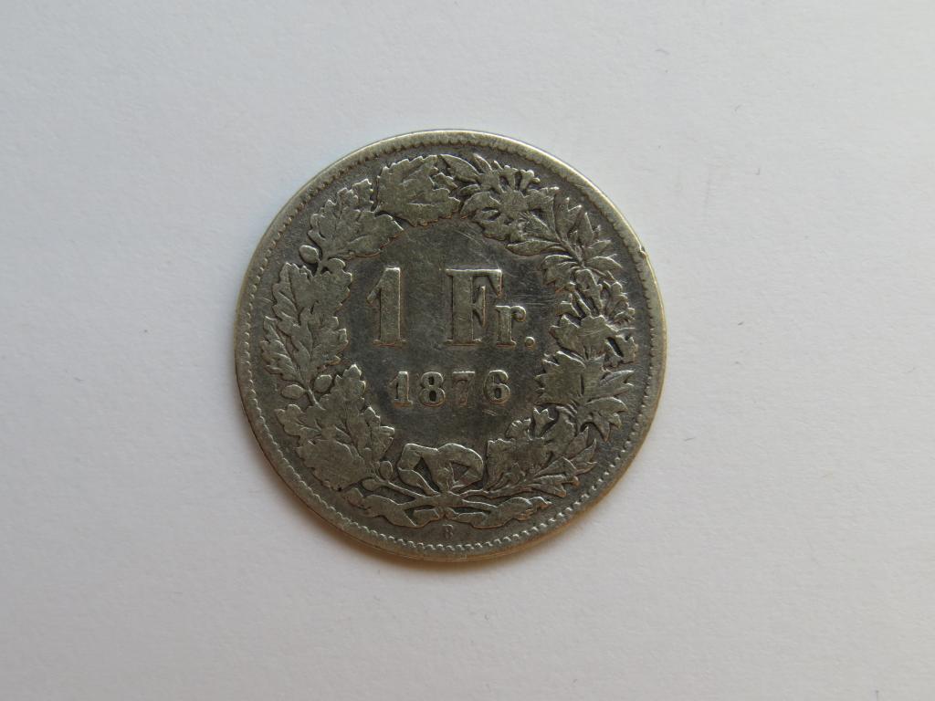 1 франк 1876 г. - Швейцария - серебро
