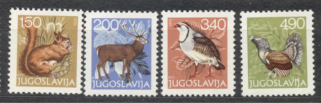 Югославия 1978 г. стандарт серия  Фауна леса  негашеная**