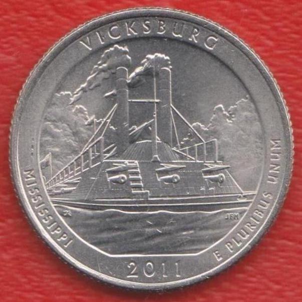 США 25 центов 2011 г. квотер парк Виксберг Виксбург D Денвер