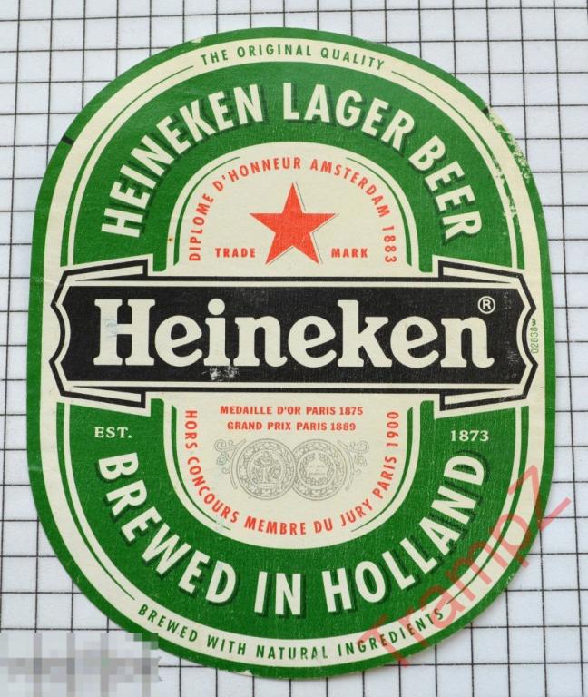 Этикетка пиво Heineken 